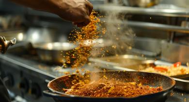 Assaisonnement et main